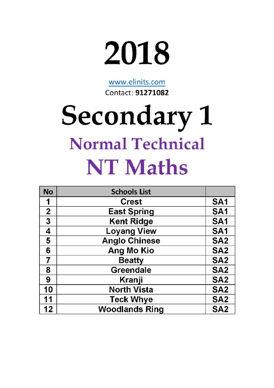 Secondary 1 NT maths paper soft copy, Hobbies & Toys, Books ...