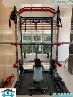 Squat rack with adjustable cable cross