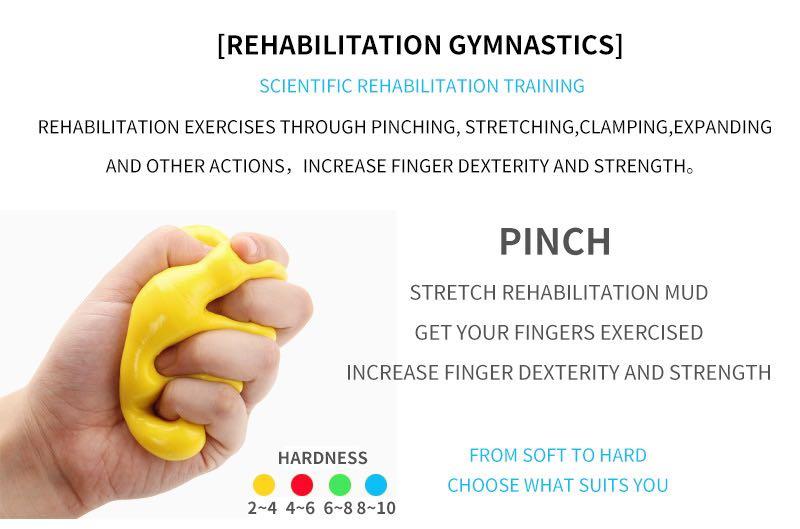 Therapy Putty Hand Gum Exercise Training Kekuatan Tangan Jari Rehab