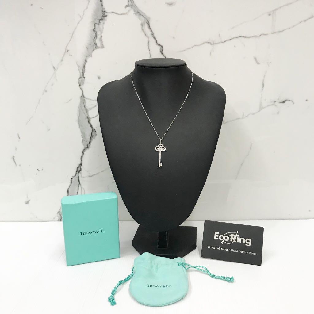 Tiffany Fleur De Lis Key Necklace PT950 