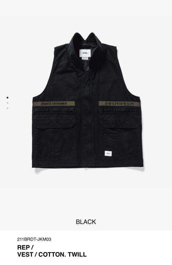 WTAPS 21SS REP / VEST BLACK M SIZE, 男裝, 外套及戶外衣服- Carousell