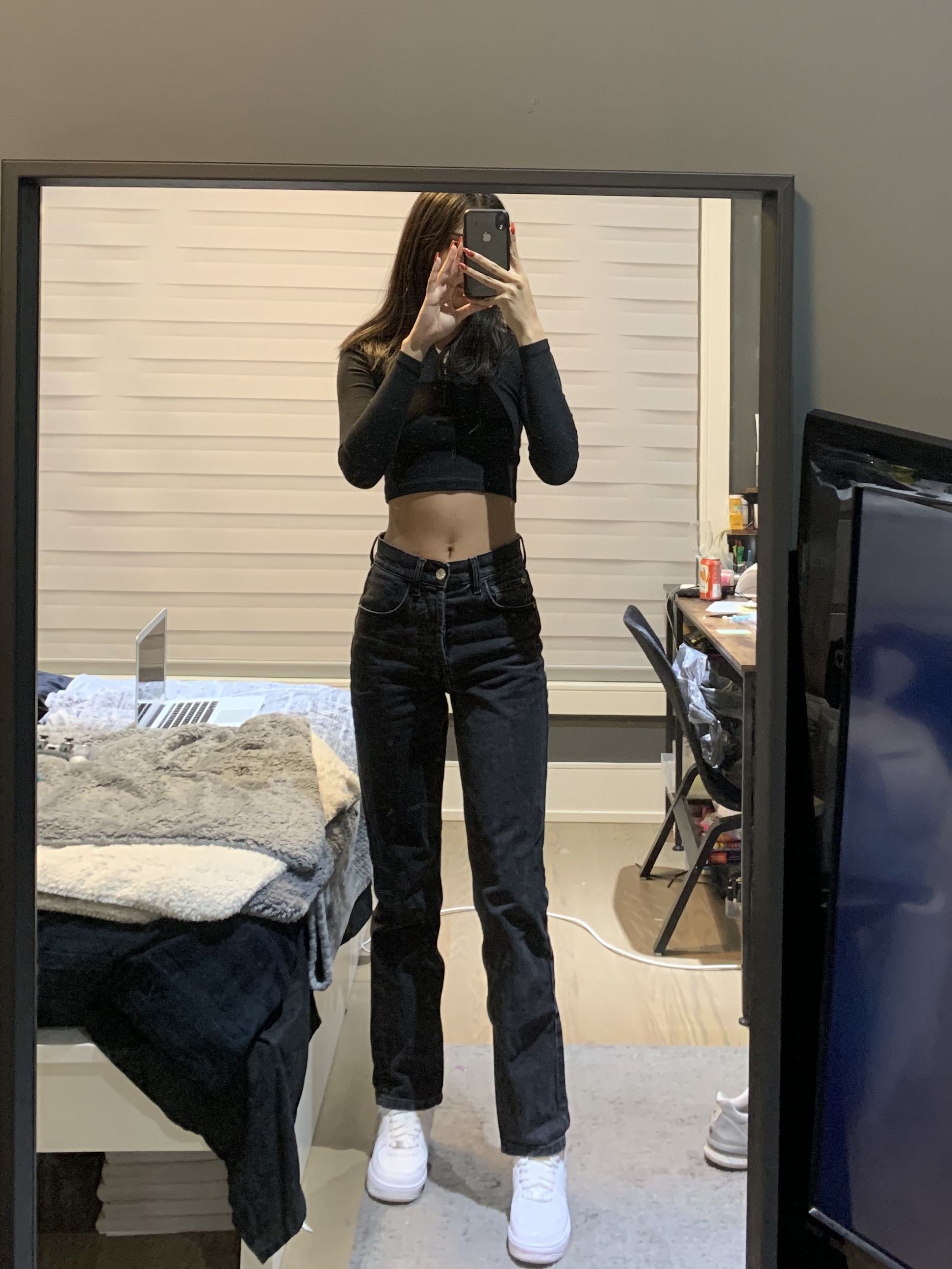 Zara Black Straight Leg Jeans, Women's 