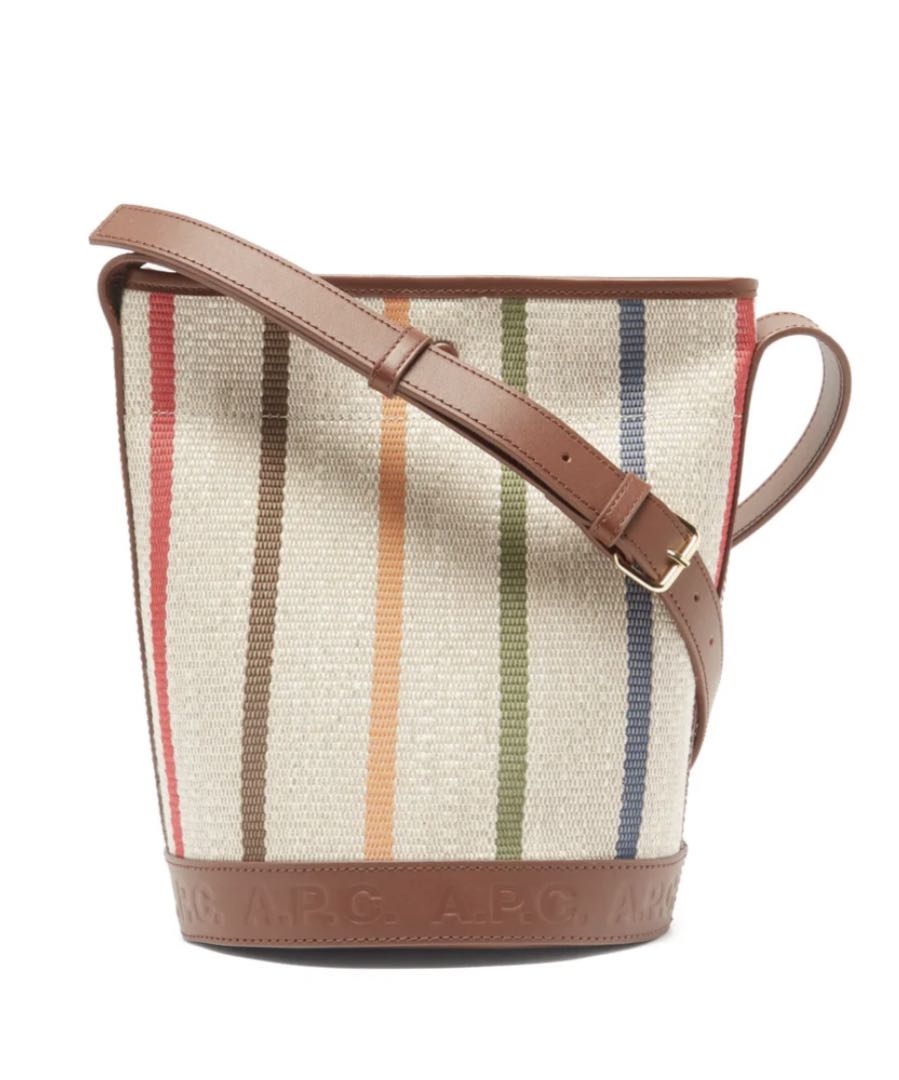 全新彩虹間條帆布水桶袋Helene canvas bucket bag APC 包保