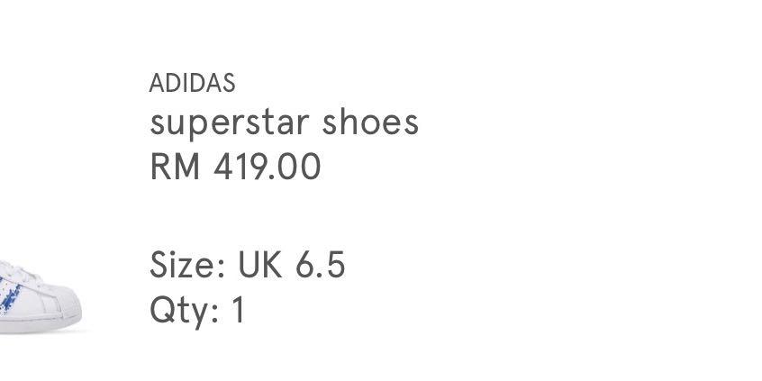 Adidas superstar shoe size chart sales