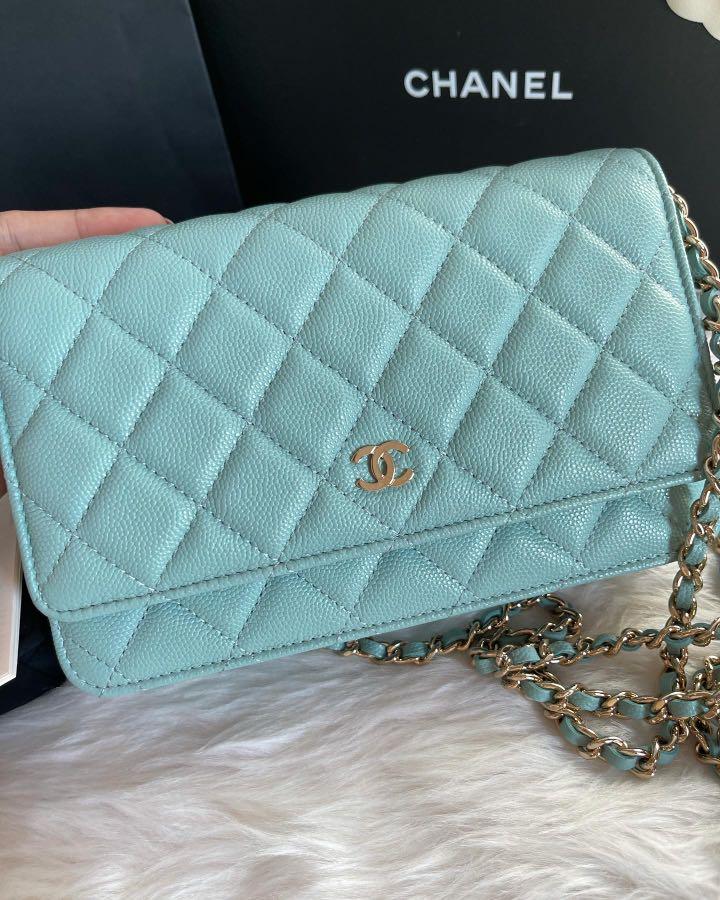 Authentic Chanel Classic Caviar WOC in Tiffany Blue LGHW, Luxury, Bags &  Wallets on Carousell