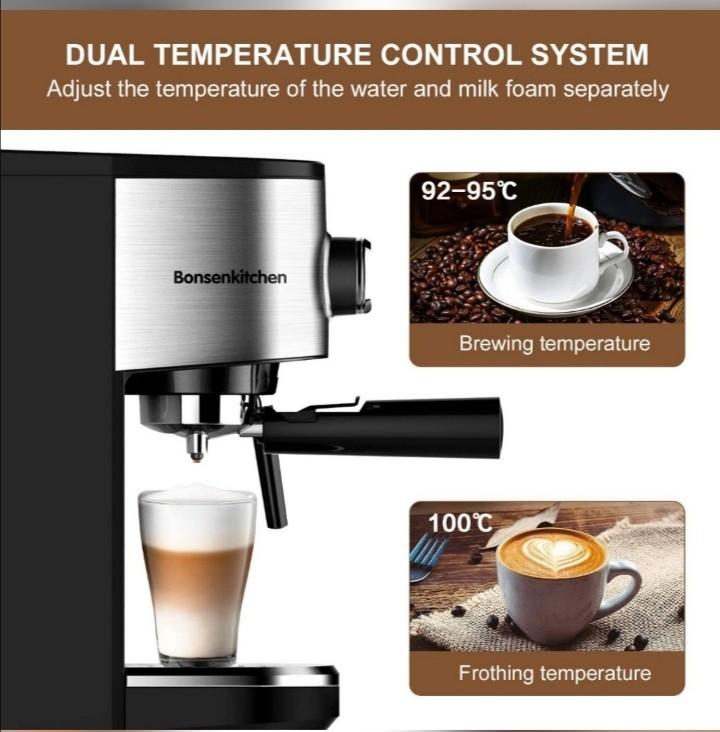 Bonsenkitchen Professional 15BAR Espresso Machine, TV & Home