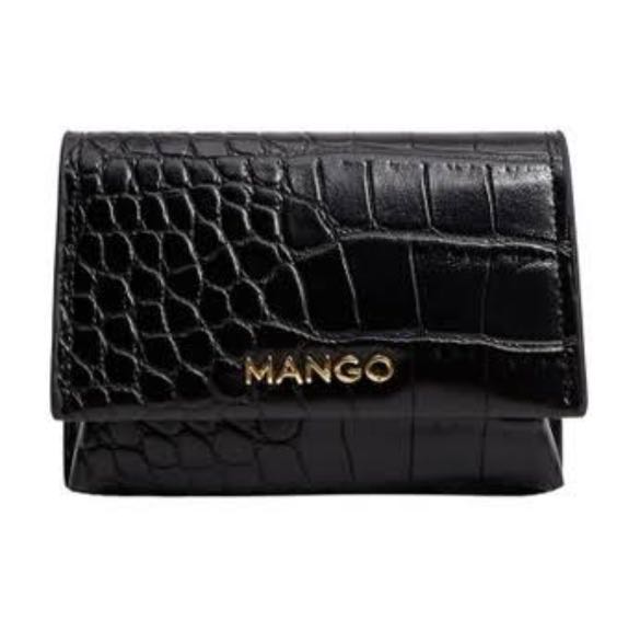 Mango mini croc effect purse sales
