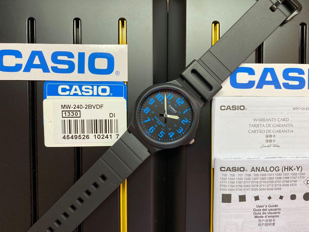 Casio Classic MW-240-2B Analog Quartz MW240-2B Blue MW240 Large Case ...