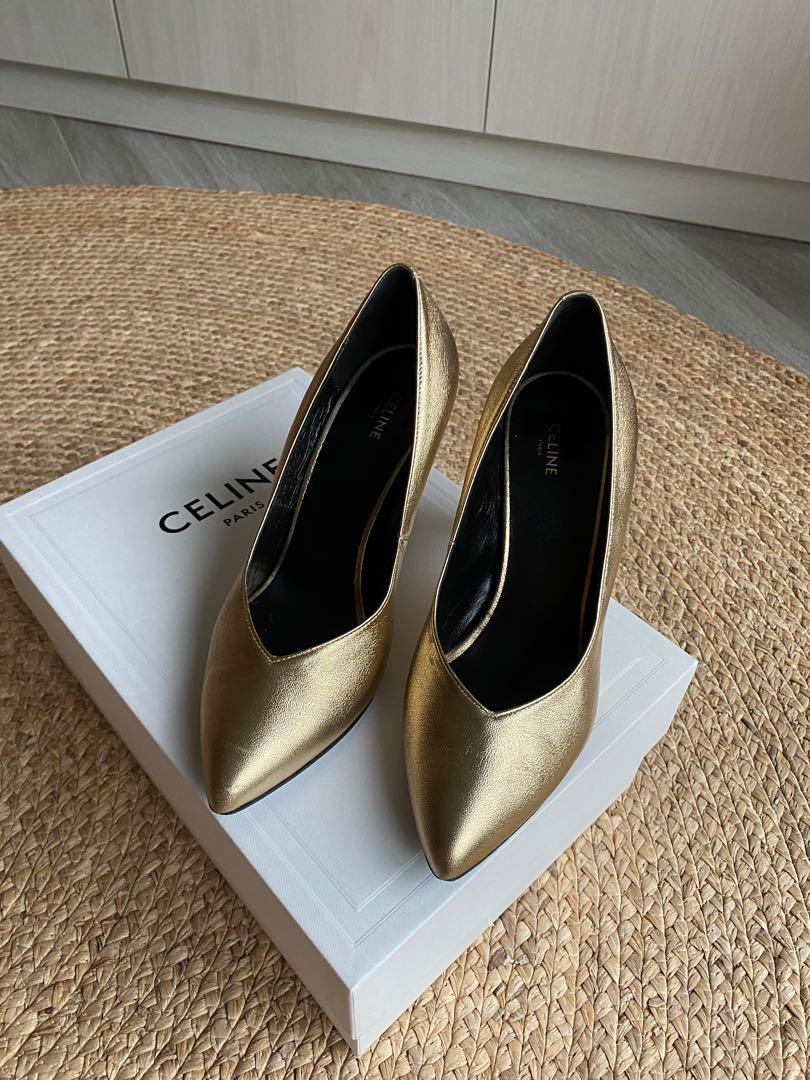 Celine gold shoes hotsell