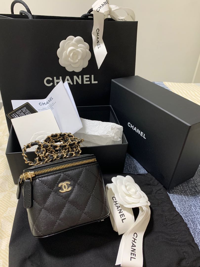 CHANEL VANITY LEATHER CROSSBODY BAG - BLACK, Luxury, Bags & Wallets on  Carousell