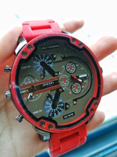 Diesel Men s DZ 7370 Timeframes Mr. Daddy 2.0 Stainless Steel Chronograph Quartz Watch Red Colour Mobile Phones Gadgets Wearables Smart Watches on Carousell