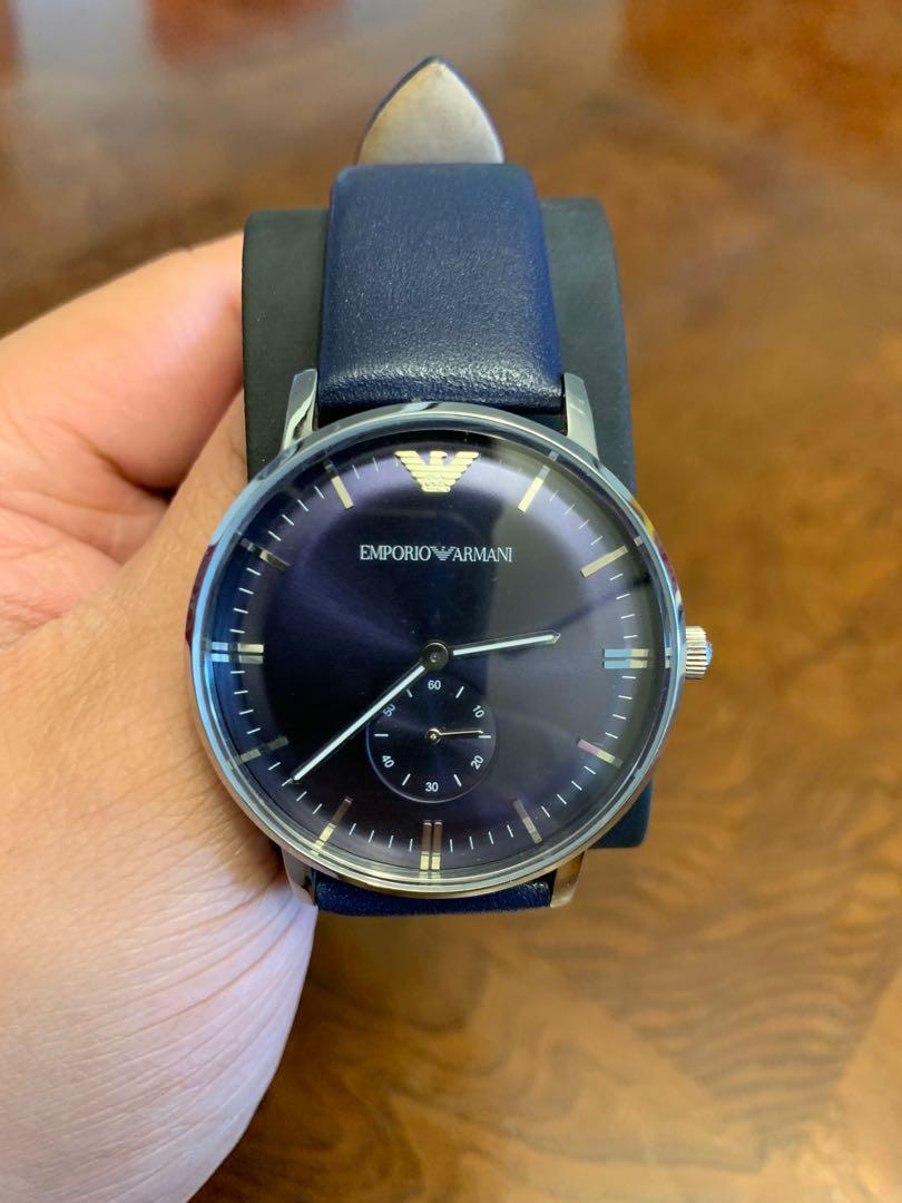 navy armani watch