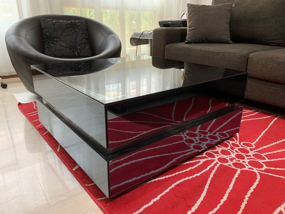 Furniture Club Black High Gloss Square Coffee Table , Furniture & Home