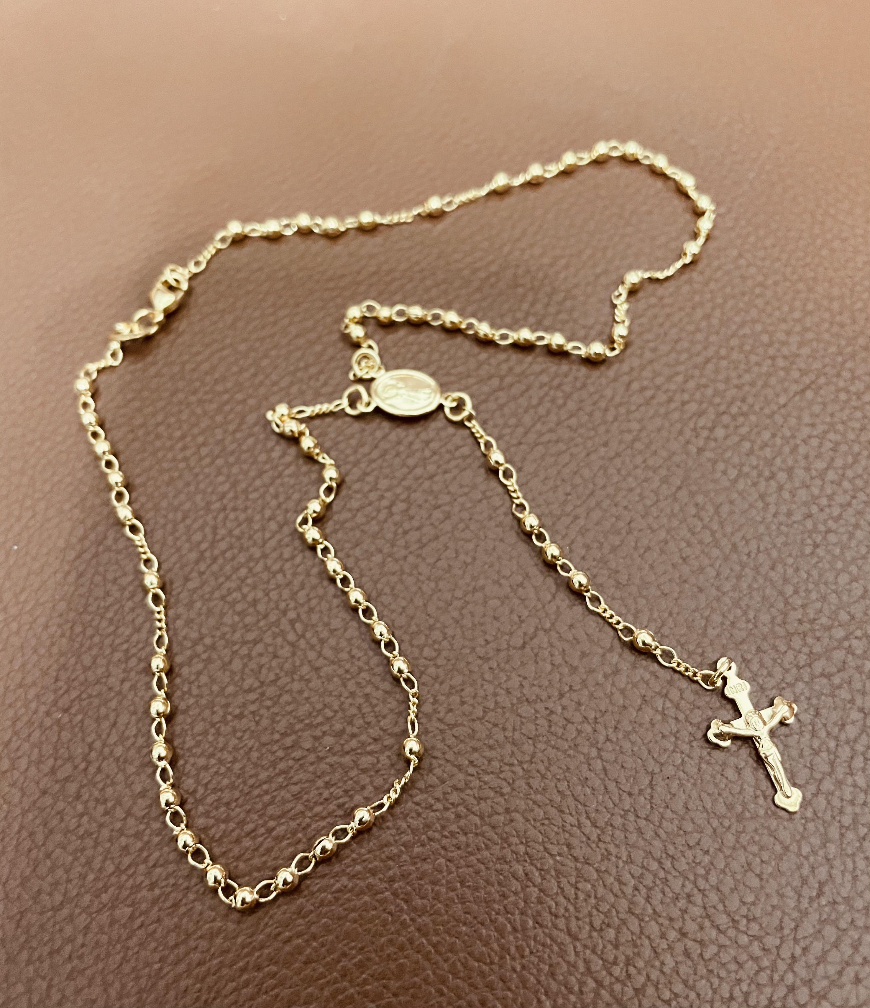 Gold plated top rosary necklace