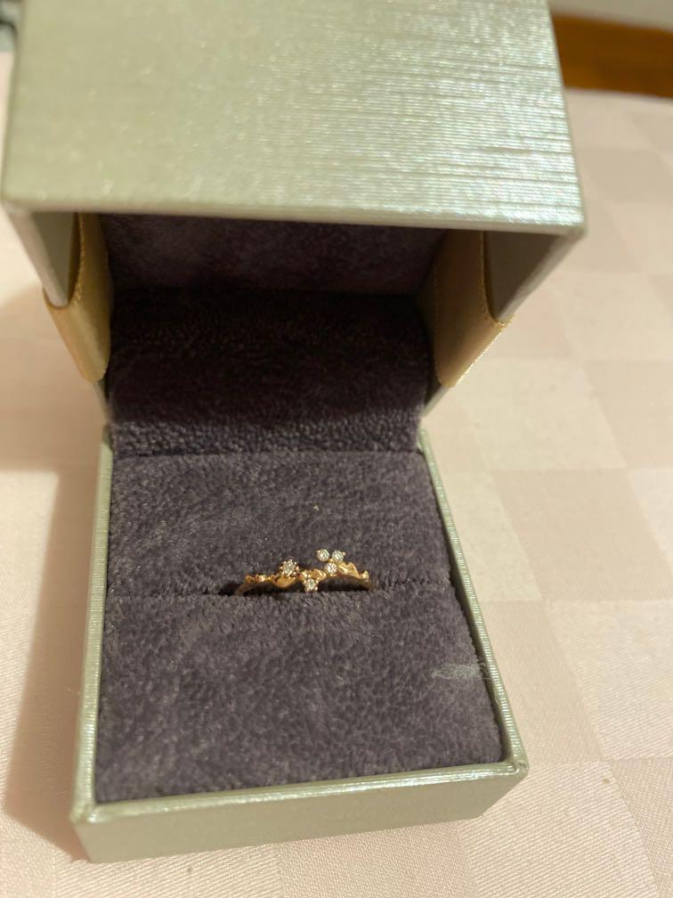 Goldheart k style rose gold ring with 5 diamonds