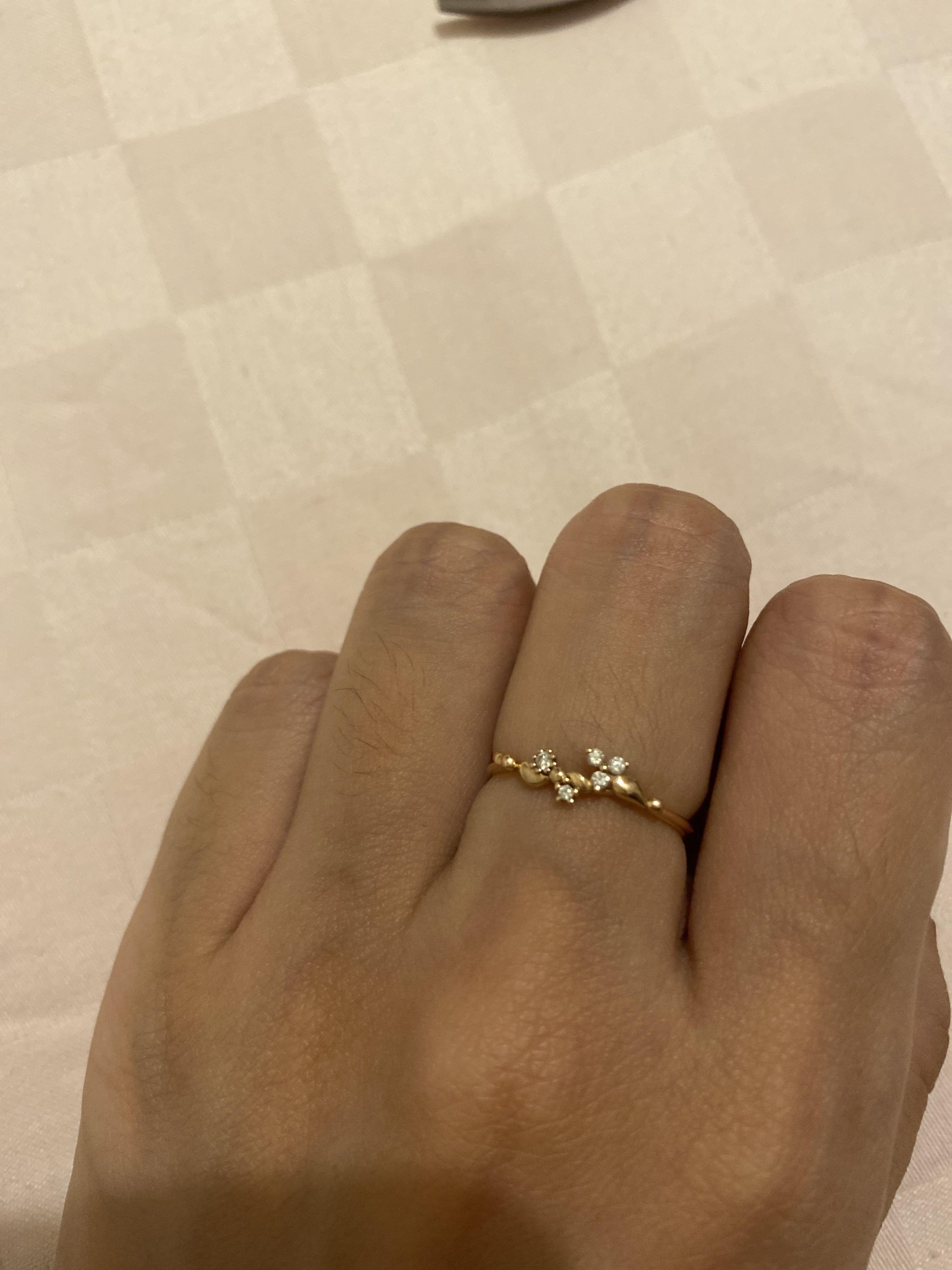 Gold ring with 5 small diamonds clearance