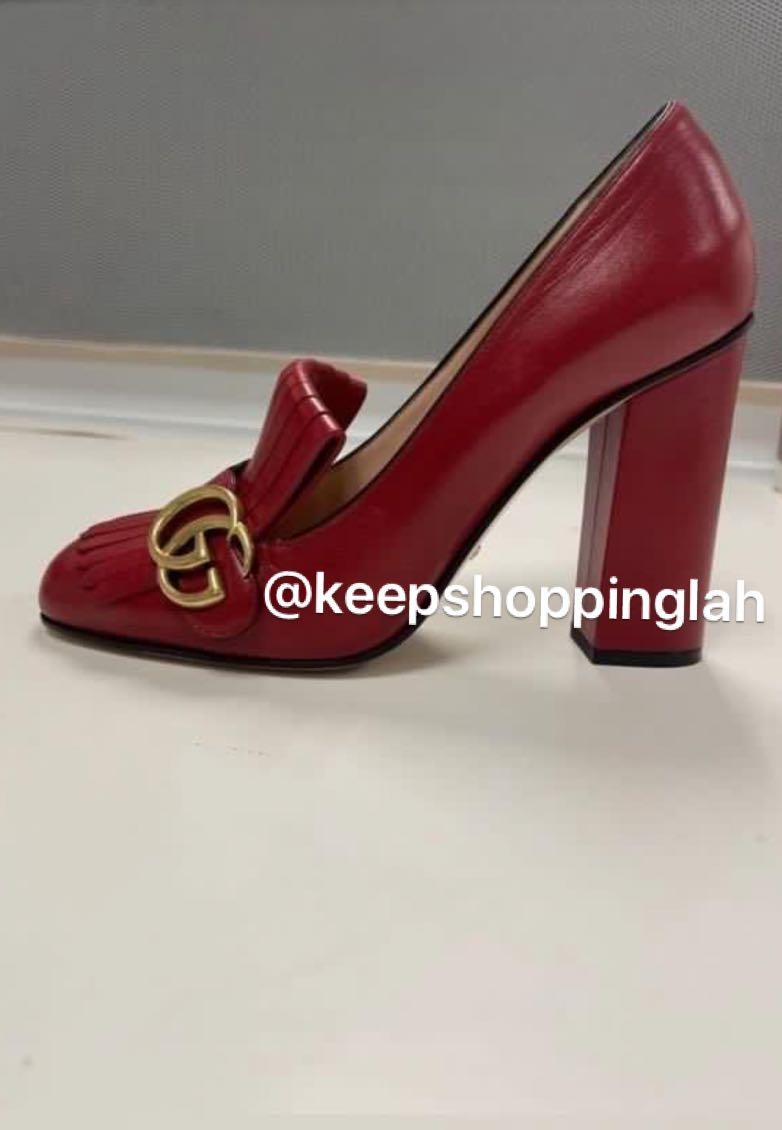 Red gucci new arrivals marmont shoes