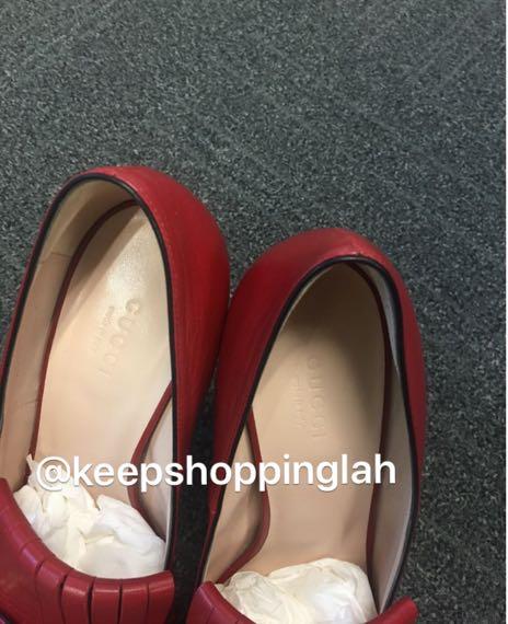 Red gucci marmont store shoes