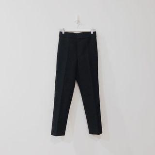 IGC IN GOOD COMPANY Premium Triacetate Crepe Tailored Peg Work Trousers/Pants in Classic Black