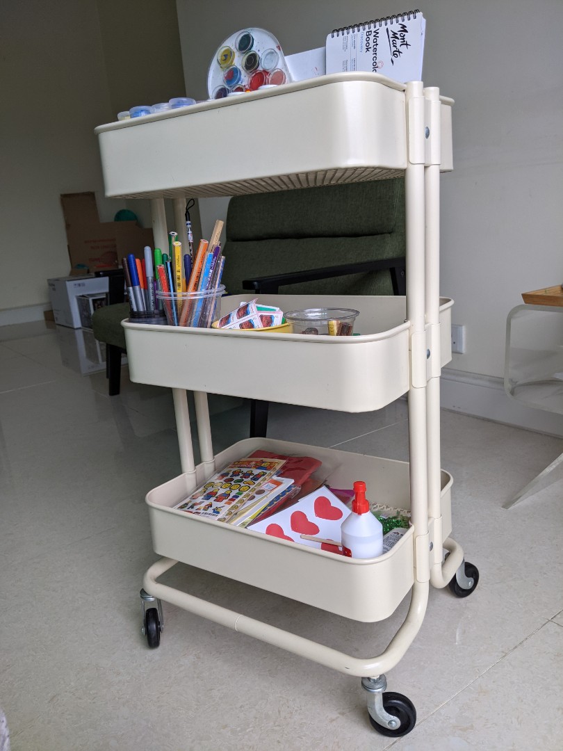 Ikea rolling cart, 傢俬＆家居, 傢俬, 書櫃、櫃子及架 Carousell