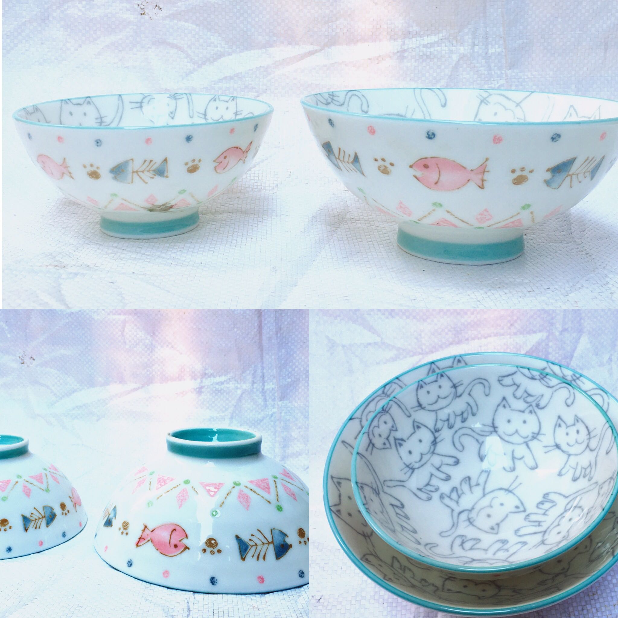 Japanese Bowl Cat Design, Furniture & Home Living, Home Decor, Vases