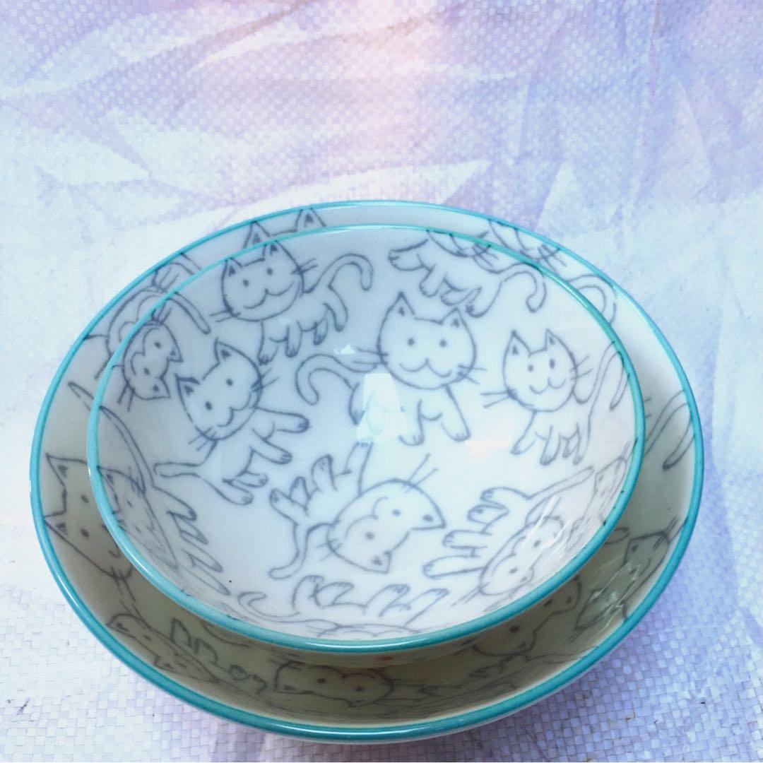 Japanese Bowl Cat Design, Furniture & Home Living, Home Decor, Vases