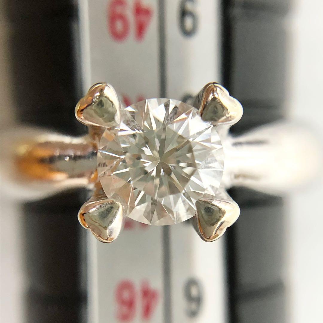 グリーン・ホワイト系 完成品♪ K18 Wg Moissanite VVS-1 set