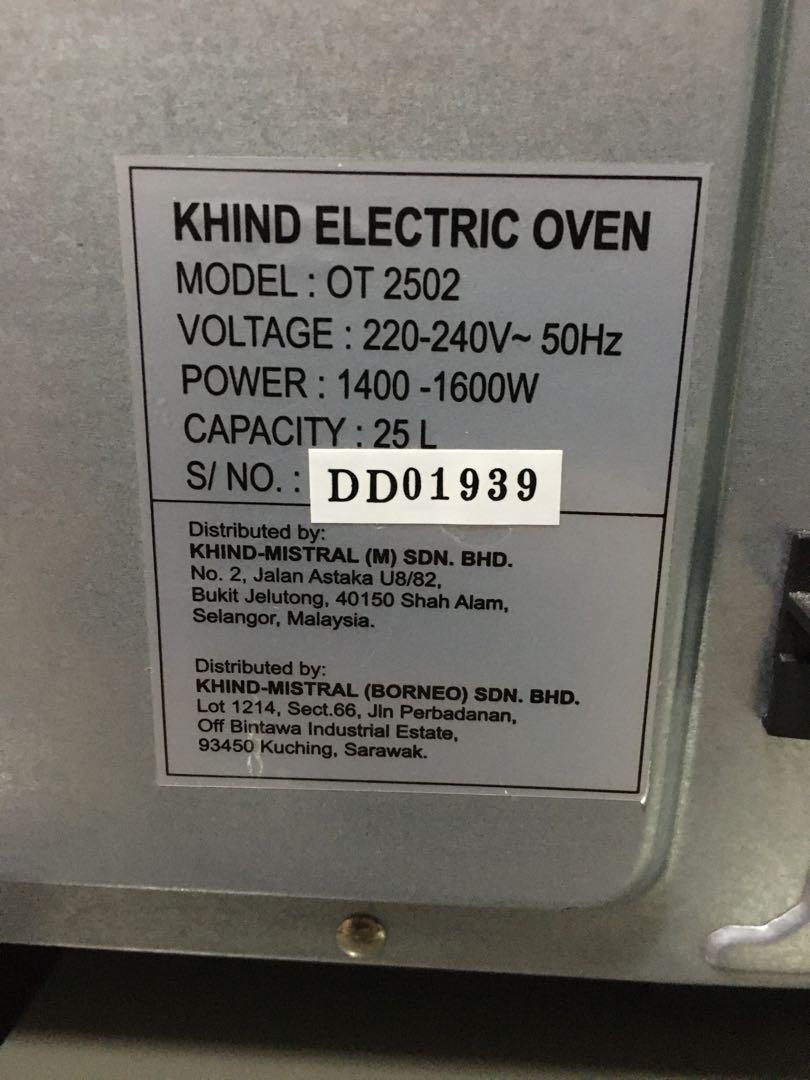 Khind Oven Ot2502 Tv Home Appliances Kitchen Appliances Ovens Toasters On Carousell