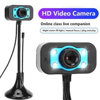 LED HD Webcam Desktop Computer PC Video Usb With Microphone Night Vision Camera for PC Laptop Web Cam Web Camera