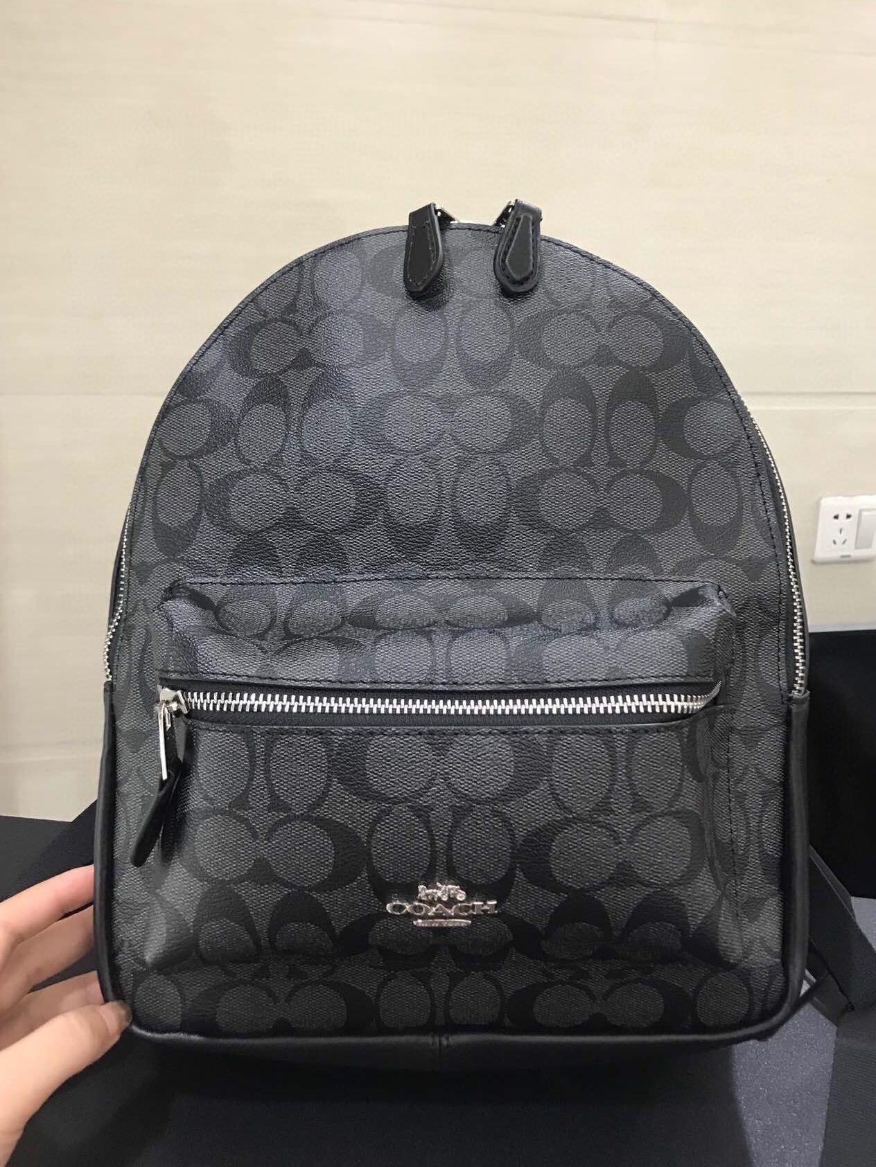 MEDIUM CHARLIE BACKPACK IN SIGNATURE CANVAS (COACH 32200), Women's