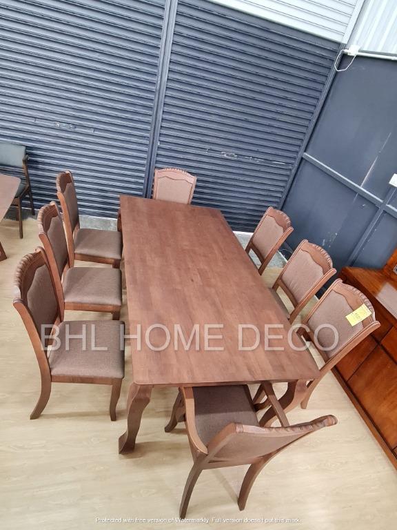 Meja Makan Solid 8 Kerusi Home Furniture Furniture On Carousell