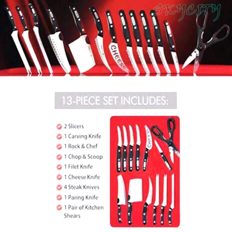 Miracle Blade World Class 13 Piece Knife Set Product includes Utility knife,  8 and 13 pieces.