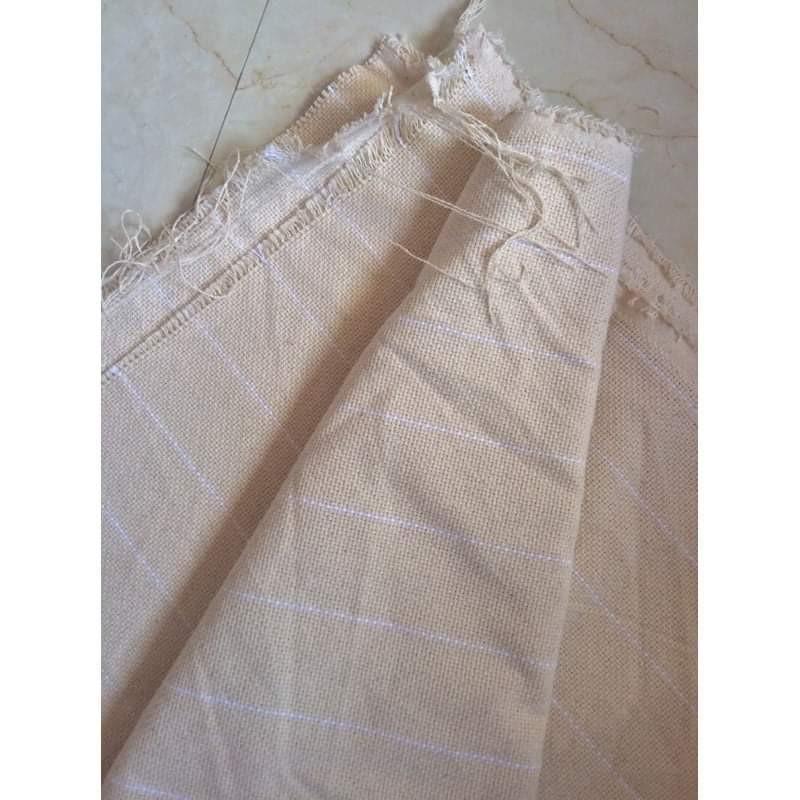 Monks Cloth with White Line (Category: Carpets, Mats & Flooring) located in Quezon City. Submitted by ericamalto (Listing ID 1083010150, Image 3). Description: 💯% Monk's cloth with White Line Primary Backing Cloth 💯% Size: .5m x .5m(50cm x 50cm) 100% unprocessed natural cotton fabric. Ideal for rug tufting and punch needle. The fabric is 280 GSM, 14 counts. Double weft and double warp..