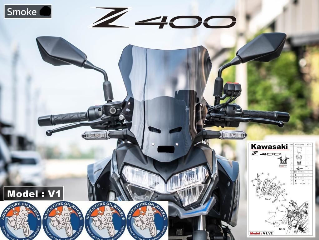 Moto Ninja Singapore Kawasaki Z400 19 21 High Dark Smoke Adjustable Wind Shield Screen Ready Stock Promo Do Not Pm Kindly Call Us Kindly Follow Us Motorcycles Motorcycle Accessories On Carousell