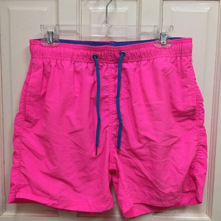 Neon Pink Swim Shorts, Men's Fashion 
