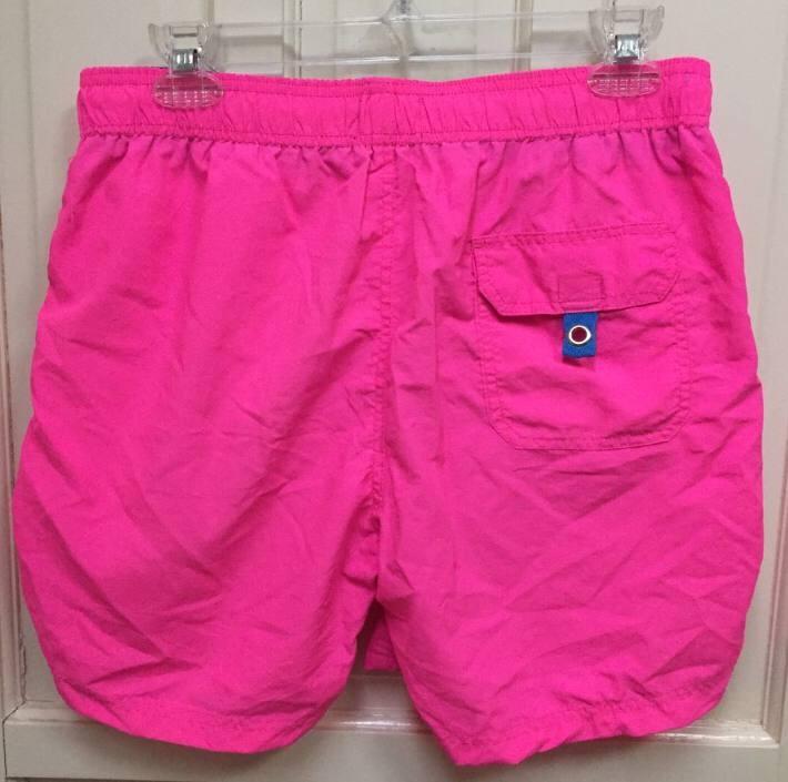 neon pink swim shorts