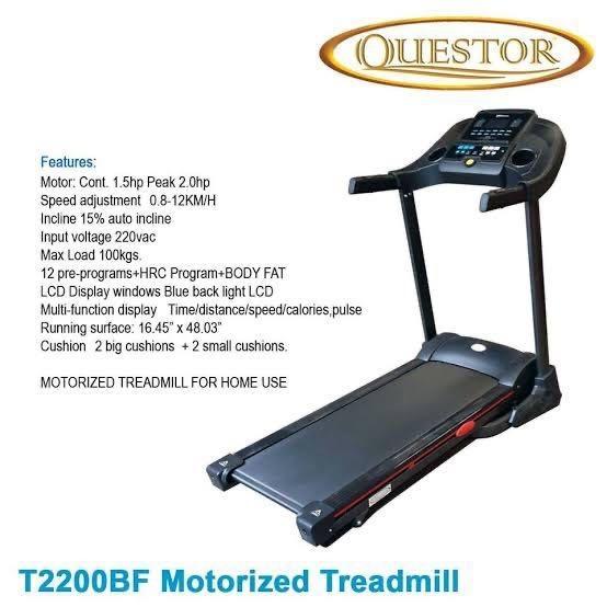 QUESTOR MOTORIZED TREADMILL, Sports Equipment, Exercise & Fitness ...