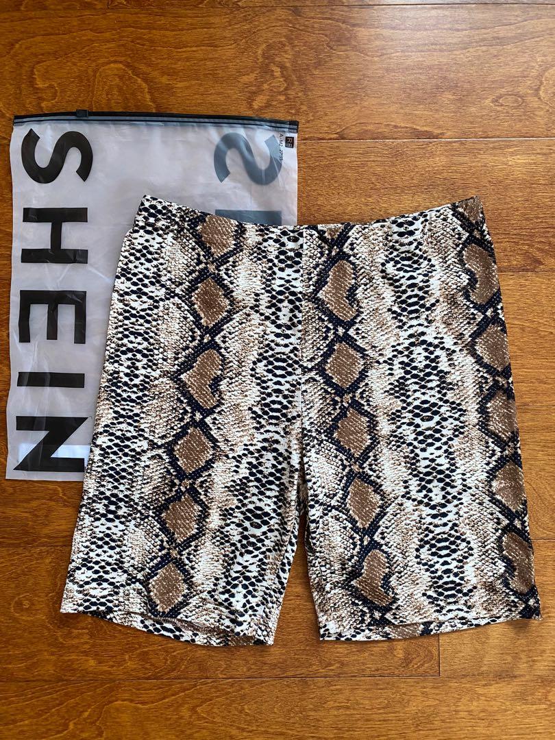 SHEIN Snake Print Cycling Shorts, Women 