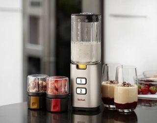 Tefal Fruit Sensation Glass Click and Taste Mini Blender with chopper mill grinder for coffee bean, herbs, fruits and vegetables