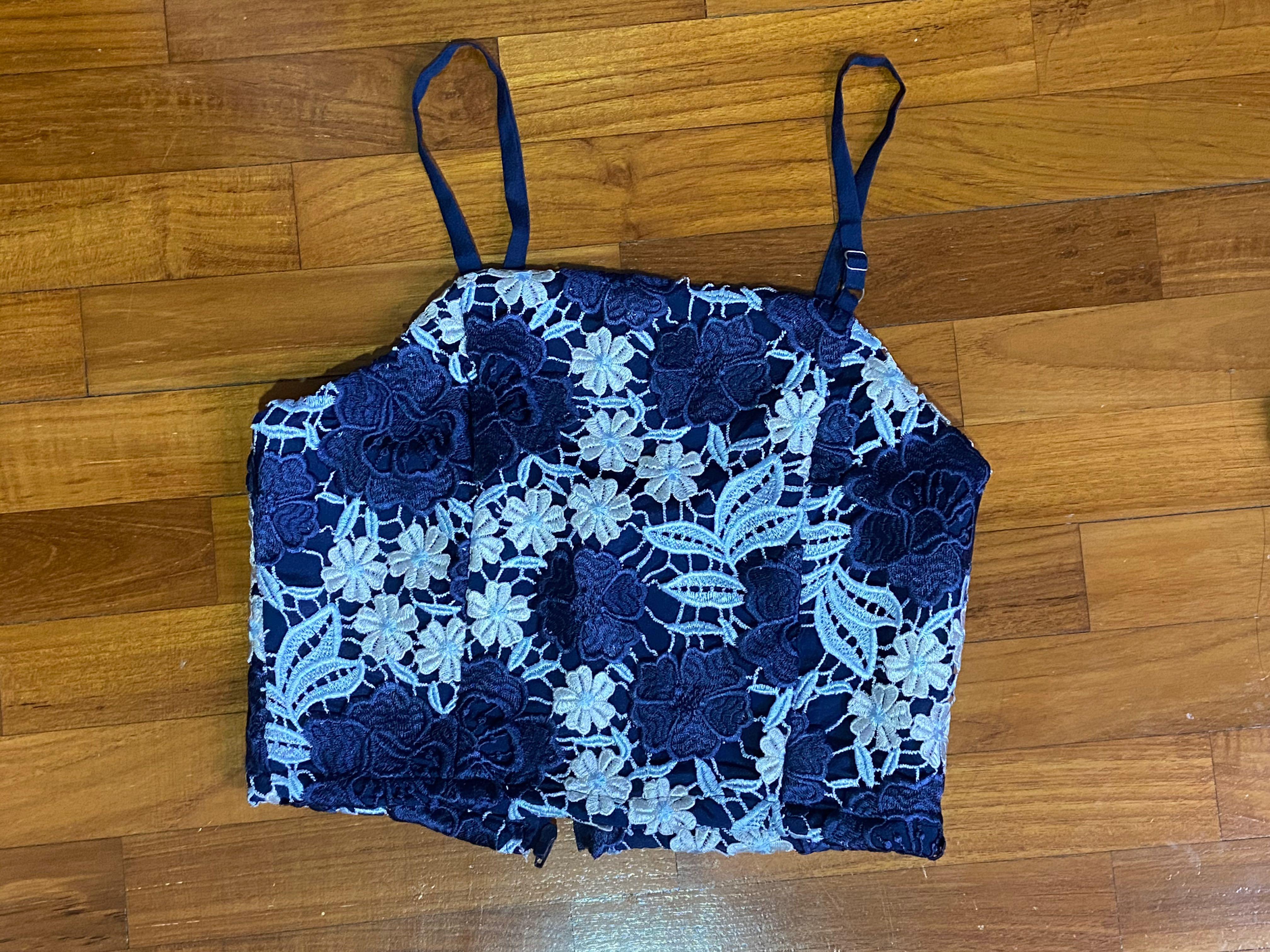 4032px x 3024px - The Closet Lover Blue Floral Crochet Spaghetti Top, Women's Fashion, Tops,  Blouses on Carousell