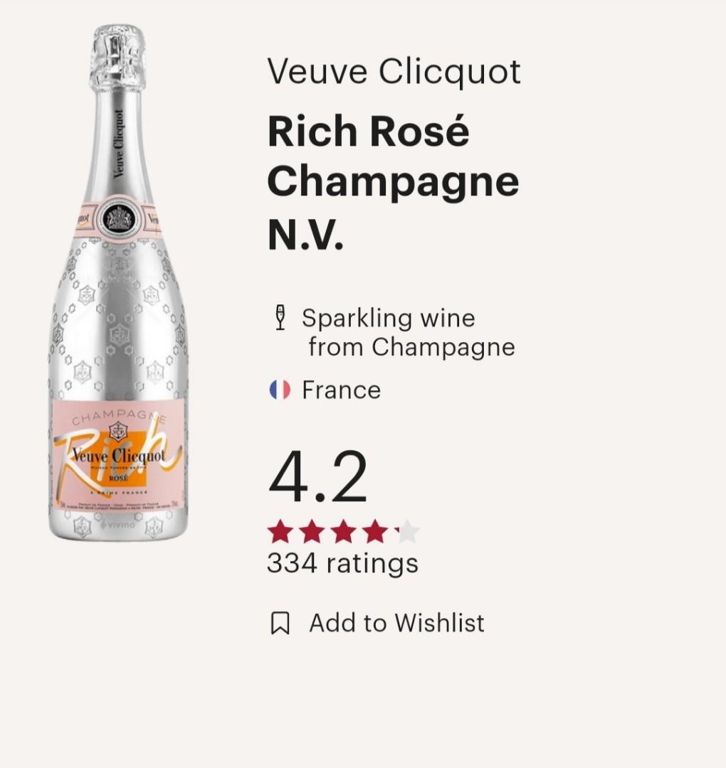 Veuve Clicquot Rich Rose 750ml, Food & Drinks, Alcoholic Beverages on  Carousell