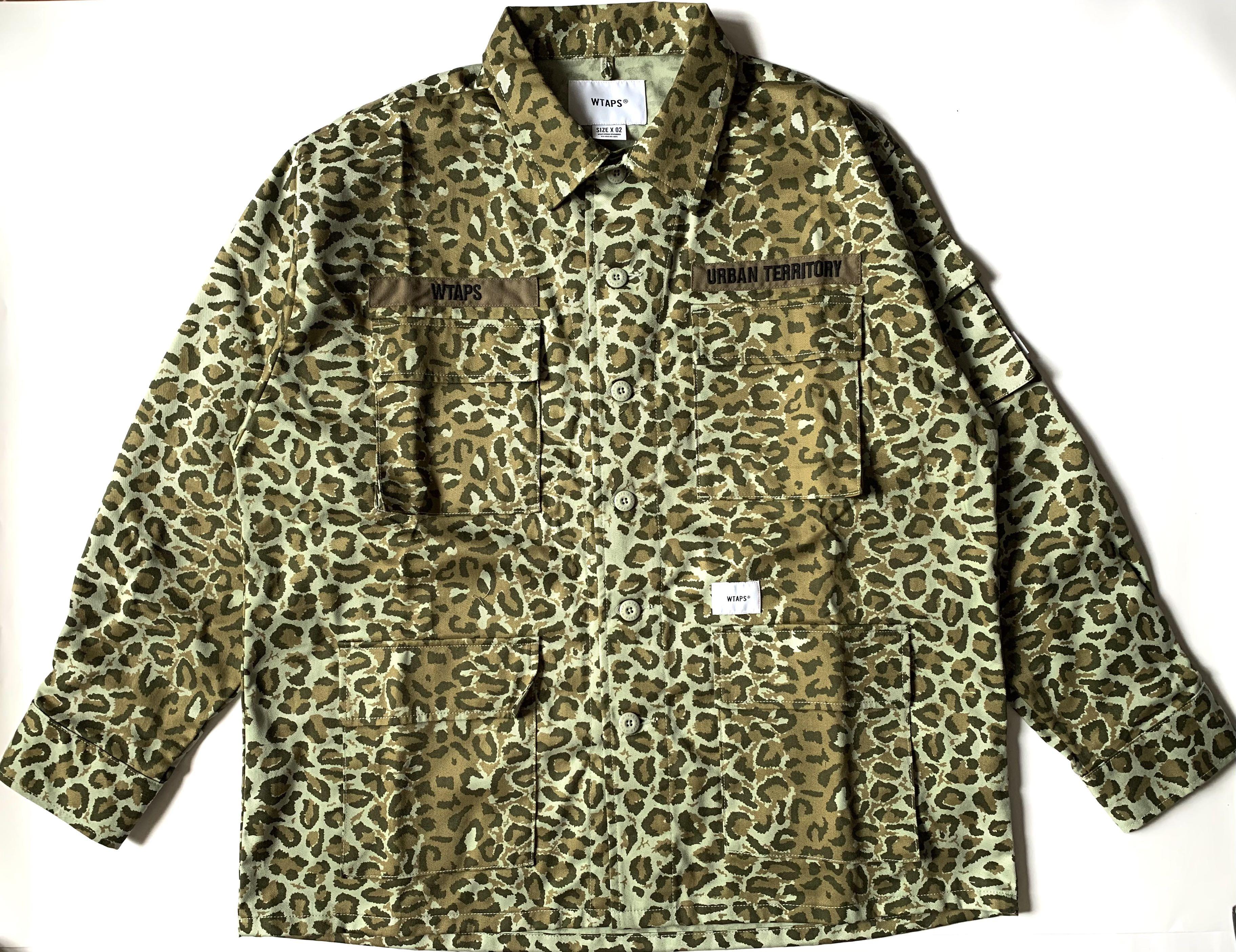 Wtaps Jungle 01 shirt leopard camo olive drab cotton twill (not ...