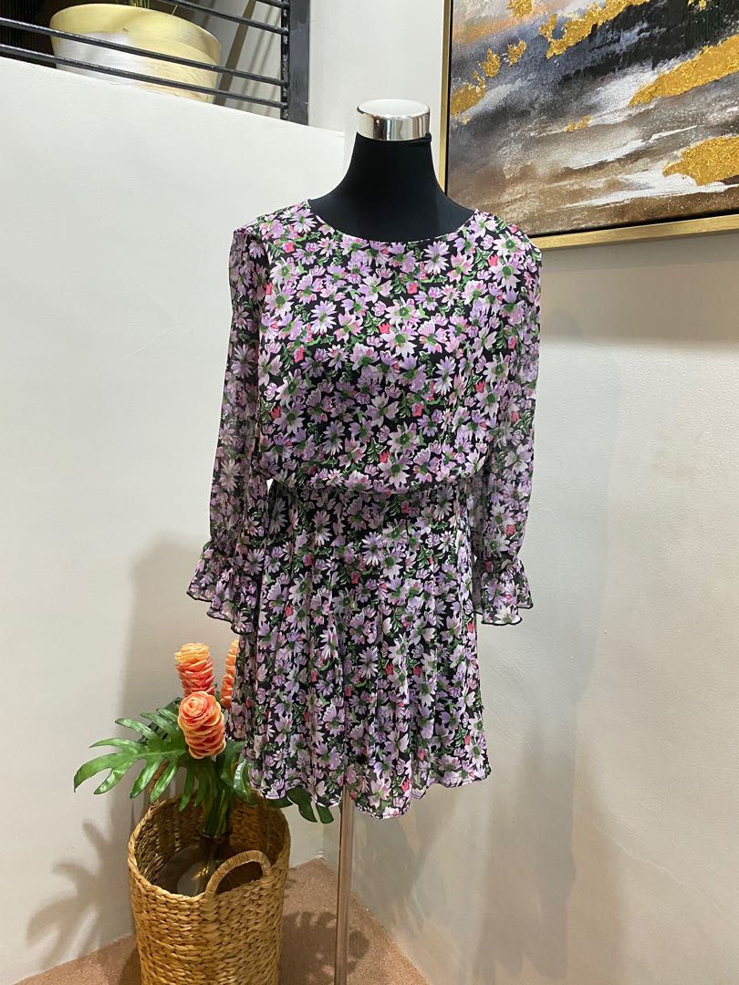 zara purple floral dress