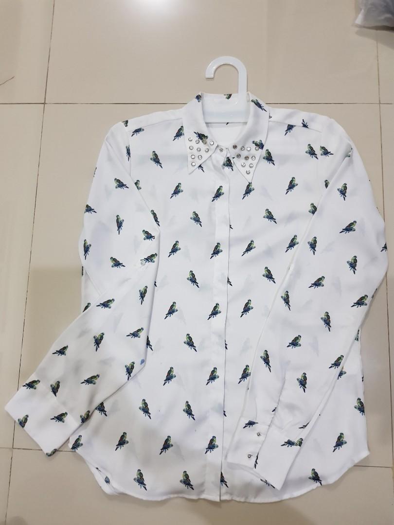 Zara Shirt Bird Printed #ramadhansale 