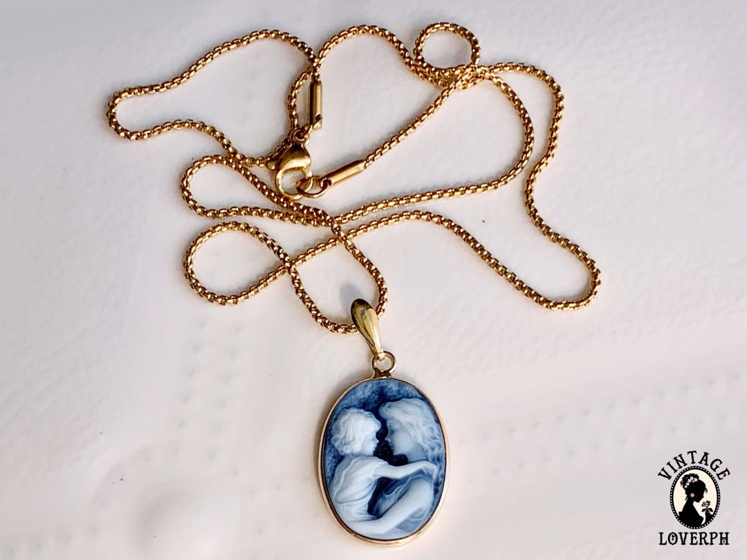 Mother and baby cameo necklace clearance