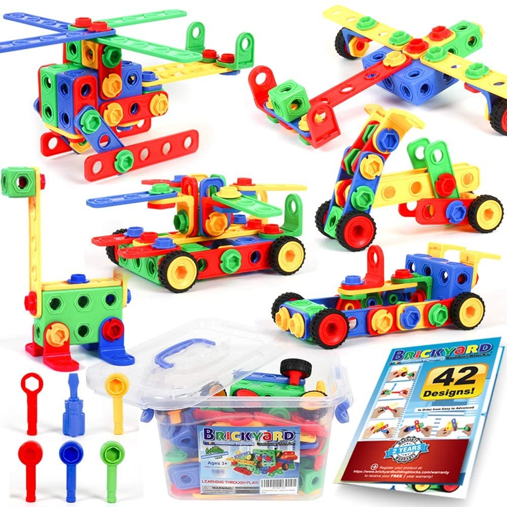 163 Piece STEM Toys Kit, Educational Construction Engineering