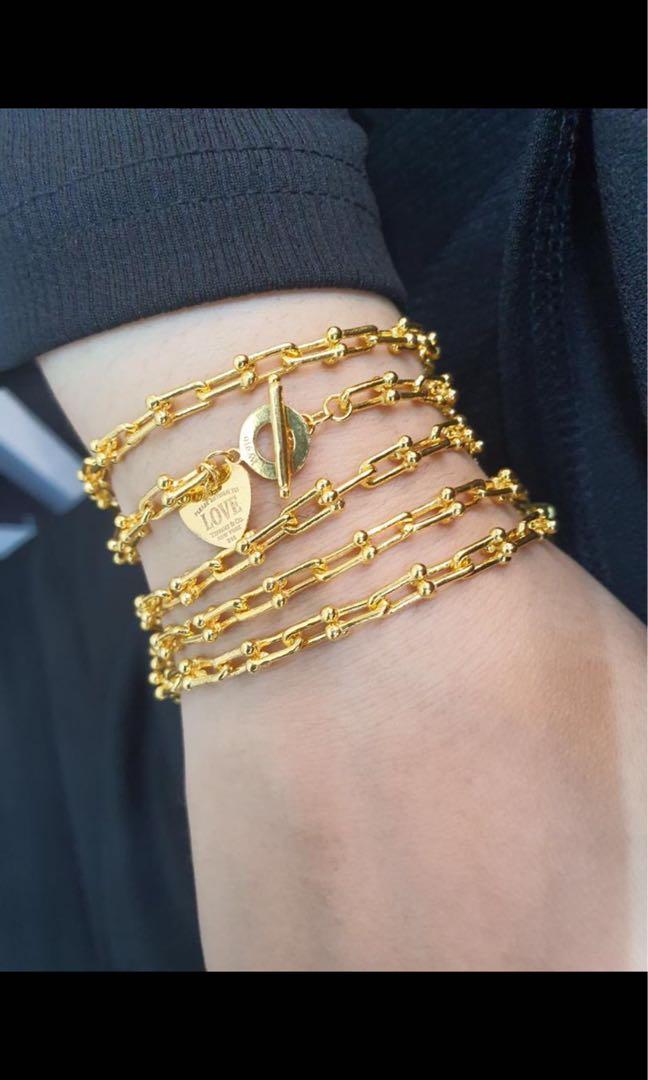 Gold tiffany and co hotsell bracelet