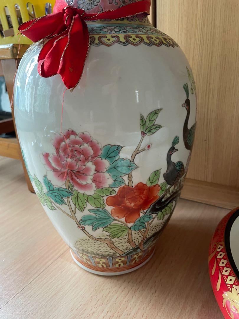 粉彩陶瓷花瓶中國景德鎮, 傢俬&家居, 家居裝飾, 花瓶園藝- Carousell