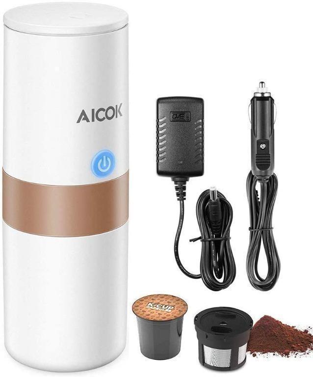 AICOK Portable Coffee Maker, 2 in 1 Single Serve Coffee Machine for K