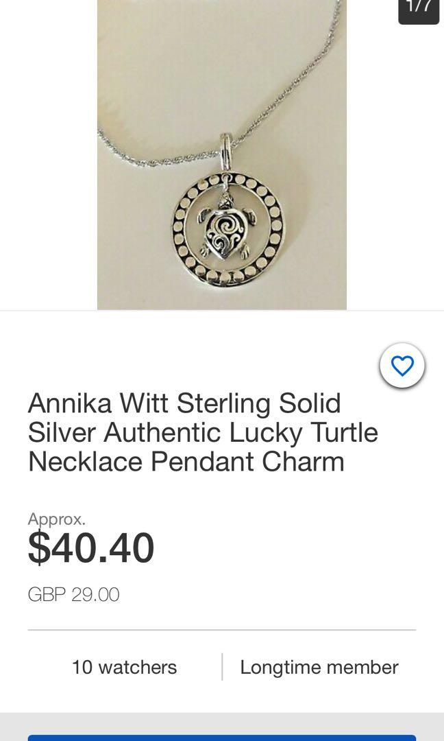 Annika Witt Sterling Solid Silver Turtle Pendant Charm Women s